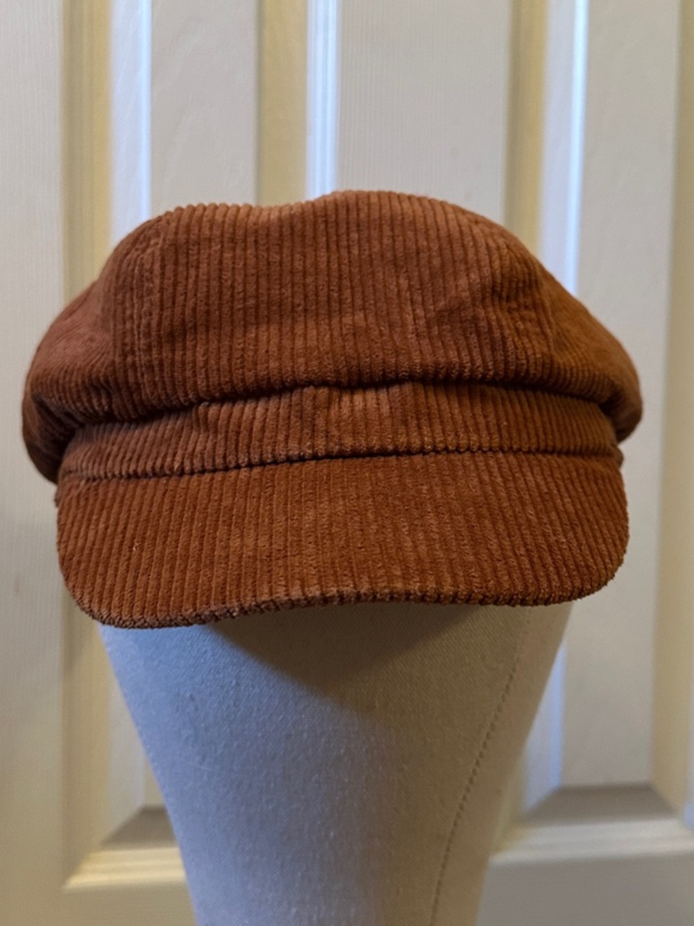Corduroy Newsboy Cap - Brown